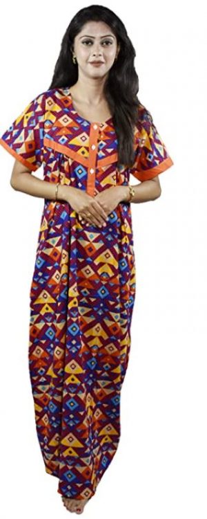 BDROX cotton Maxi Nighty with Purple arrow Printed_Meesho#nPWIMLmg_Amazon#BDROX50CNH_ATP