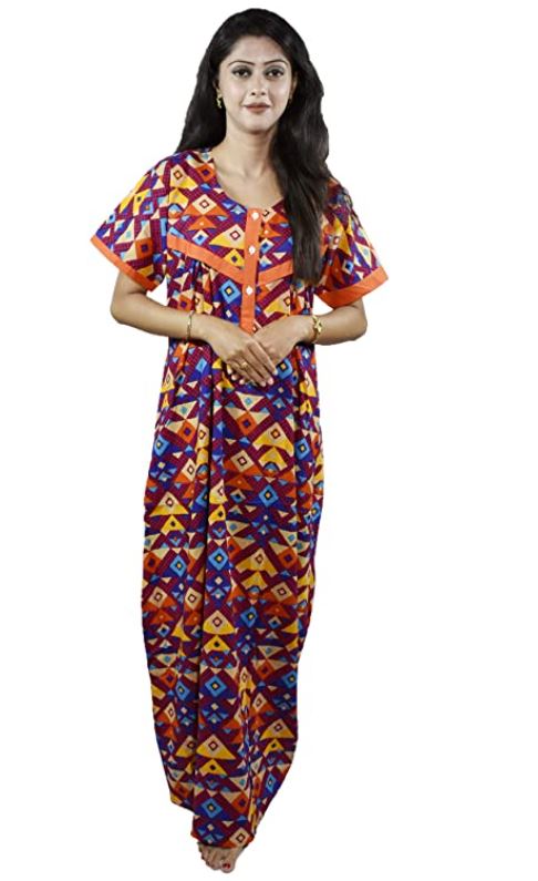 BDROX cotton Maxi Nighty with Purple arrow Printed_Meesho#nPWIMLmg_Amazon#BDROX50CNH_ATP