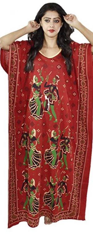 BDROX Cotton Full Ankle Length Gujri Fabric Kaftan Nighty with Ras and Rhombus_amazon#BDROX54GKRR_R
