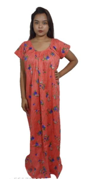 BDROX Cotton Round Neck Peach rose printed Nighty_Meesho#Coi2PgLI