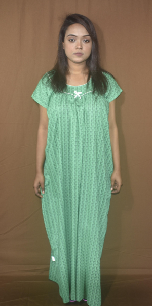 BDROX Cotton Green Maxi Nighty