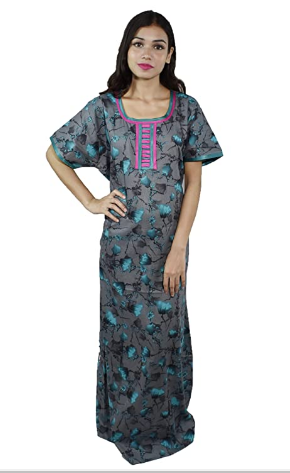 BDROX Cotton Graphite base Green Flower Printed Maxi Nighty_Meesho#eNNgcT44_Amazon#BDROX50CRESH_GBG