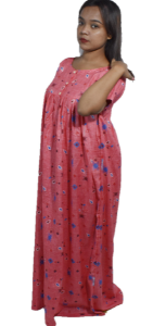 BDROX Cotton Front Button Peach Maxi Nighty_Meesho#RoYd5D6P
