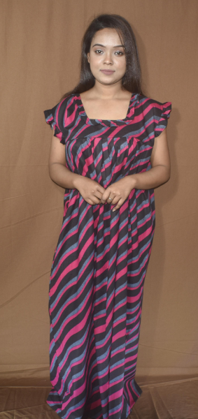 BDROX Cotton Black base Pink Wave Printed Maxi Nighty_meesho#BFCNPF00000000259_Amazon#BFINRBKF000000482