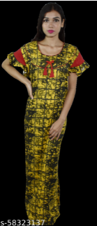 BDROX Cotton Maxi Nighty with Round Neck in yellow Colour_Meesho#p43TIdf7_Amazon#BDROX50CNH_SBDY_FLIPKART#BDROX50CNH_SBDY