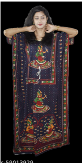 BDROX Gujri Dancing Girl Printed Blue Kaftan Nighty_Amazon#BDROX54GKMW_B_Meesho#pal0rUd_