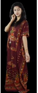 BDROX Gujri Dancing Girl Printed Maroon Kaftan Nighty_Meesho#OuleWeYh
