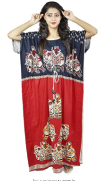 BDROX Indonesian Fabric Kaftan Nighty with half red and Half Blue Colour_Amazon#SKU_BDROX0004_NIGHTY_DARKRED _flipkart#BDROX55IKH_RB _meesho#HPN1hUZO