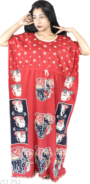BDROX Gujri Cotton Blue dance printed Kaftan Nighty_Amazon#MBFCNRF0000000062_Amazon#BFINRF00000000188