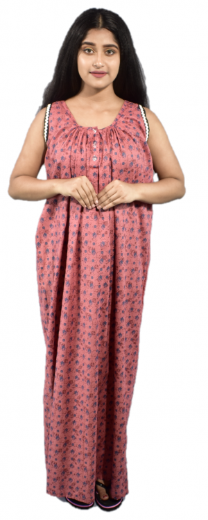 BDROX Cotton Marron Maxi Nighty MEESHO_MBFCNPF0000000088
