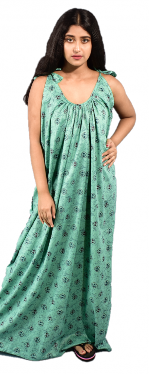 BDROX Cotton Green Maxi Nighty