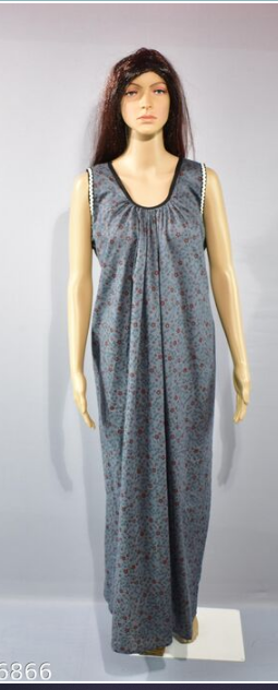 BDROX Cotton Grey Maxi Nighty_Meesho#MBFCNGRF000000087