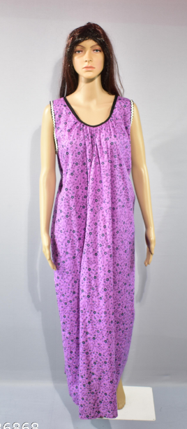 BDROX Cotton Purple Maxi Nighty_