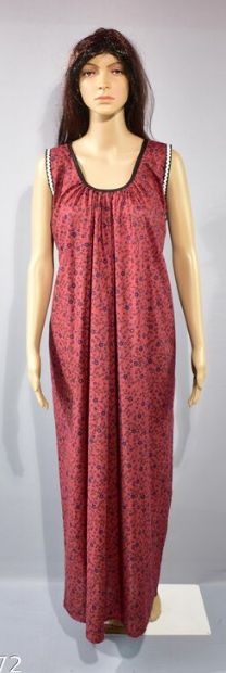 BDROX Cotton Marron Maxi Nighty