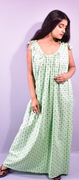 BDROX Cotton Green Maxi Nighty_Meesho#BFCNYF00000000260