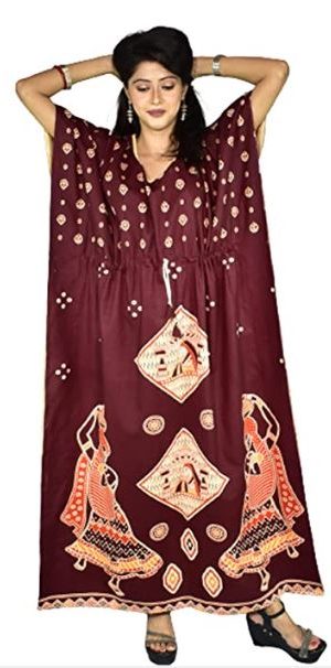 BDROX Indonesian marron Kaftan Nighty
