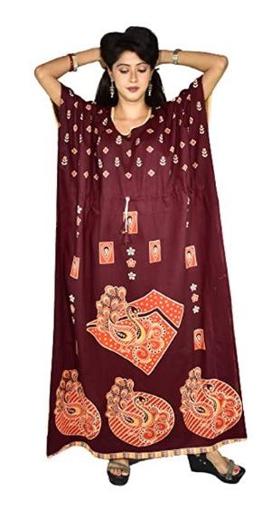 BDROX Indonesian marron Kaftan Nighty