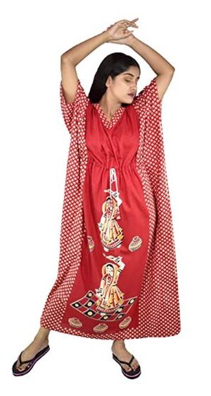 BDROX Indonesian Red Kaftan Nighty