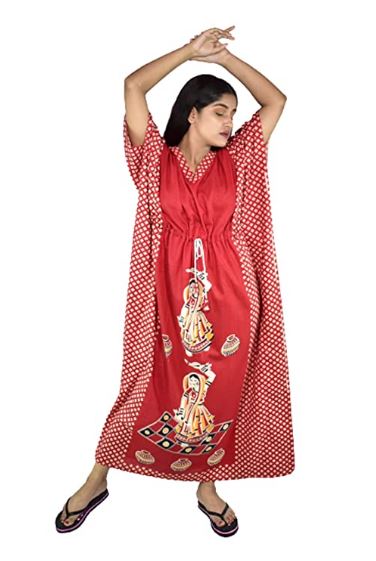 BDROX Indonesian Red Kaftan Nighty