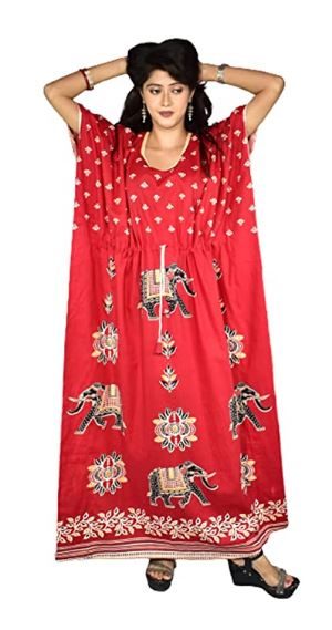 BDROX Indonesian Red Kaftan Nighty