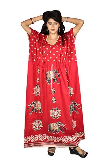 BDROX Indonesian Red Kaftan Nighty
