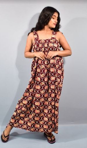 BDROX Indonesian Marron Maxi Nighty_amazon#BFCNRF00000000257