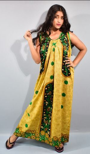 BDROX Cotton Green Maxi Nighty