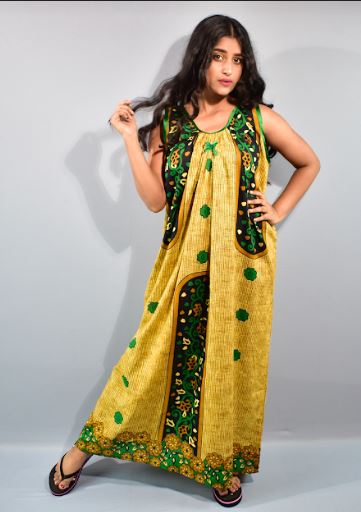 BDROX Cotton Green Maxi Nighty