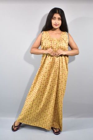 BDROX Cotton Cream  Colour Maxi Nighty_Meesho#MBFCNMF0000000091