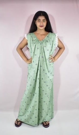 BDROX Cotton Blue Maxi Nighty