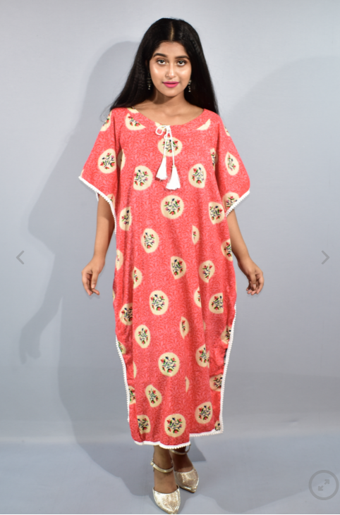 BDROX Red Kaftan Nighty