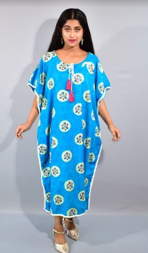 BDROX Blue Kaftan Nighty