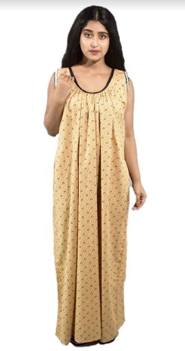 BDROX Cotton Creme Maxi Nighty