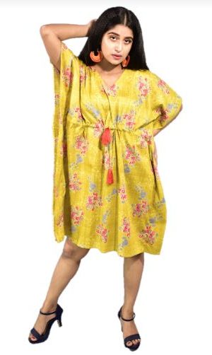 BDROX Green Short Kaftan Nighty