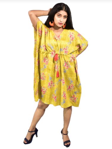 BDROX Green Short Kaftan Nighty