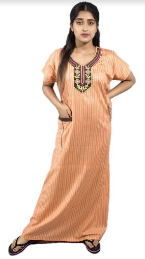 BDROX Cotton Orenge Maxi Nighty