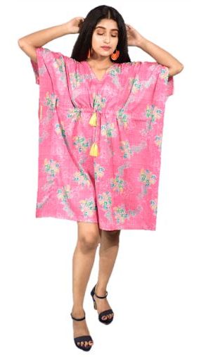 BDROX Pink Short Kaftan Nighty