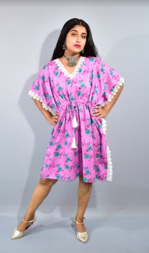 BDROX Purple Short Kaftan Nighty