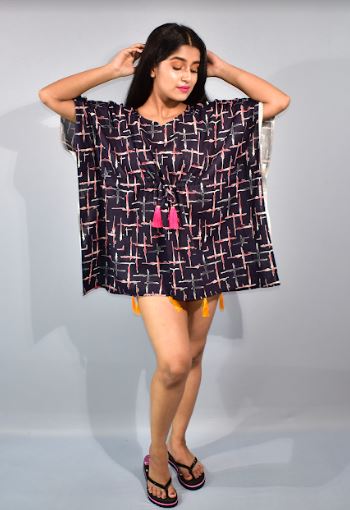 BDROX Blue Short Kaftan Nighty