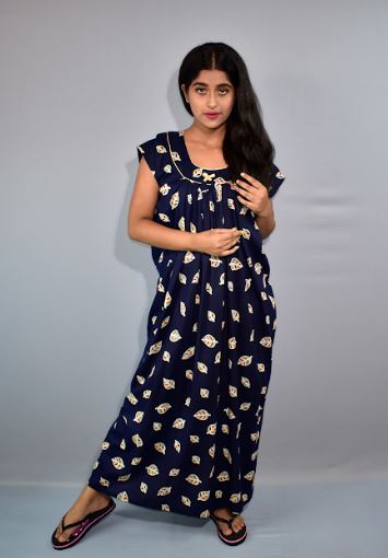 BDROX Blue Maxi Nighty_Meesho#BFCNMF00000000126