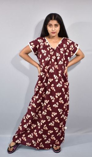 BDROX Maroon Maxi nighty