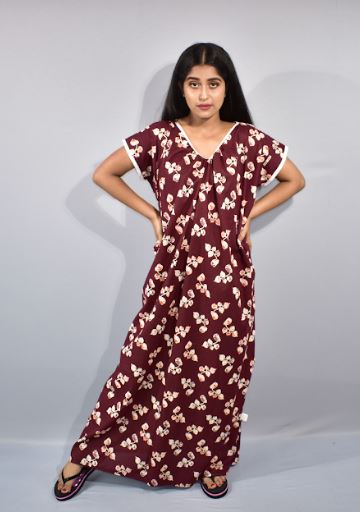 BDROX Maroon Maxi nighty