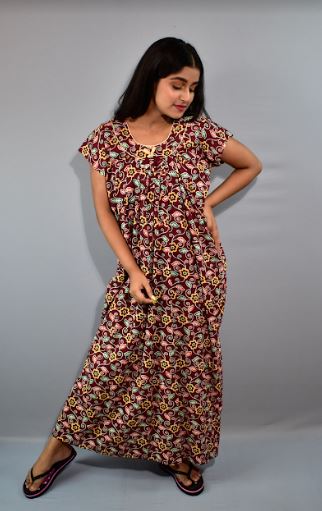 BDROX Maroon Maxi Nighty