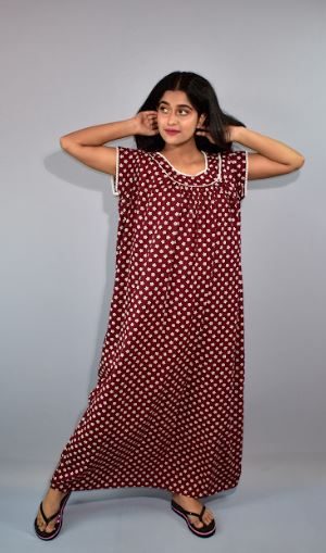 BDROX Maroon Maxi Nighty