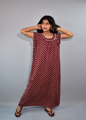 BDROX Maroon Maxi Nighty