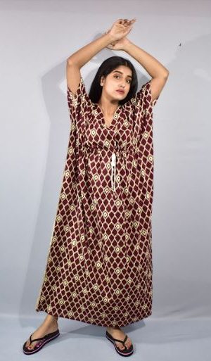 BDROX Maroon Kaftan Nighty