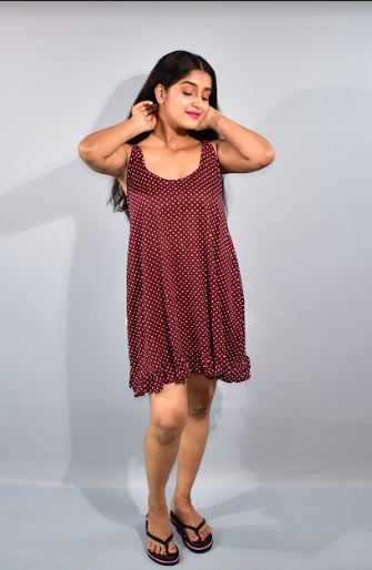 BDROX Maroon Short Nighty