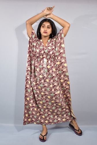 BDROX Maroon Kaftan Nighty