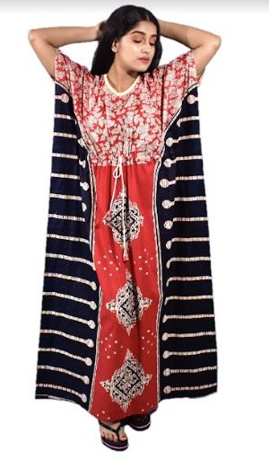 BDROX Indonesiya Red Black Kaftan Nighty_BFGNRF00000000610