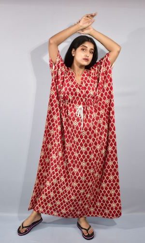 BDROX Red Kaftan Nighty